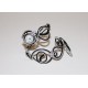 Bracelet montre- Piéce Unique- Duo d'aluminium noir argenté et perles de verre