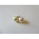 Puces d'oreilles perles swarovski ivoire 10mm