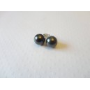 Puces d'oreilles perles swarovski noires 10mm