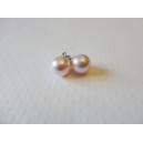 Puces d'oreilles perles swarovski rose tendre 10mm
