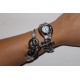 Bracelet montre - Piéce Unique- Duo d'aluminium argenté argent