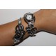 Bracelet montre- Piéce Unique- Duo d'aluminium noir argenté M2