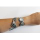 Bracelet montre - Piéce Unique- Duo d'aluminium argenté bleu glacial